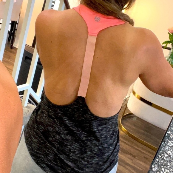 Forever 21 Racerback Sleeveless Gray Orange Workout Tank Top Size XS - Picture 1 of 9